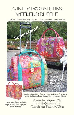 Aunties Two Patterns Weekend Duffle Pattern