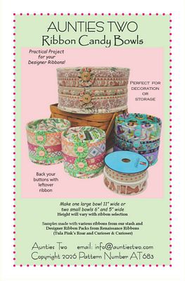 Aunties Two Patterns Ribbon Candy Bowls Pattern