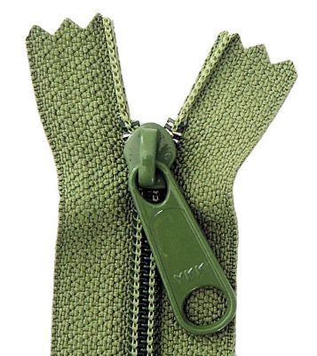 Aunties Two Patterns Single Closed End 14in Zipper Olive