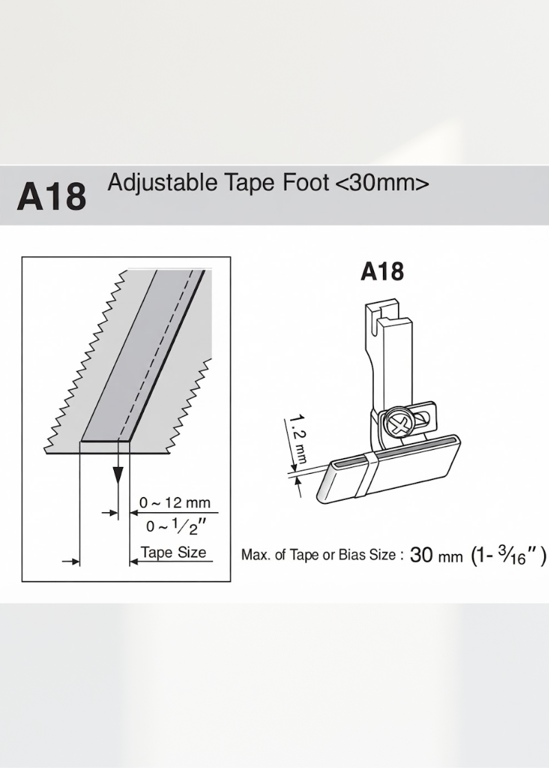 Adjustable Tape Foot - Suisei A18