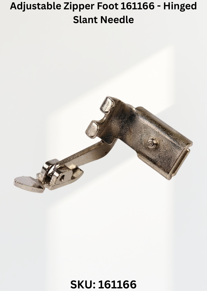 Adjustable Zipper Foot 161166 - Hinged Slant Needle