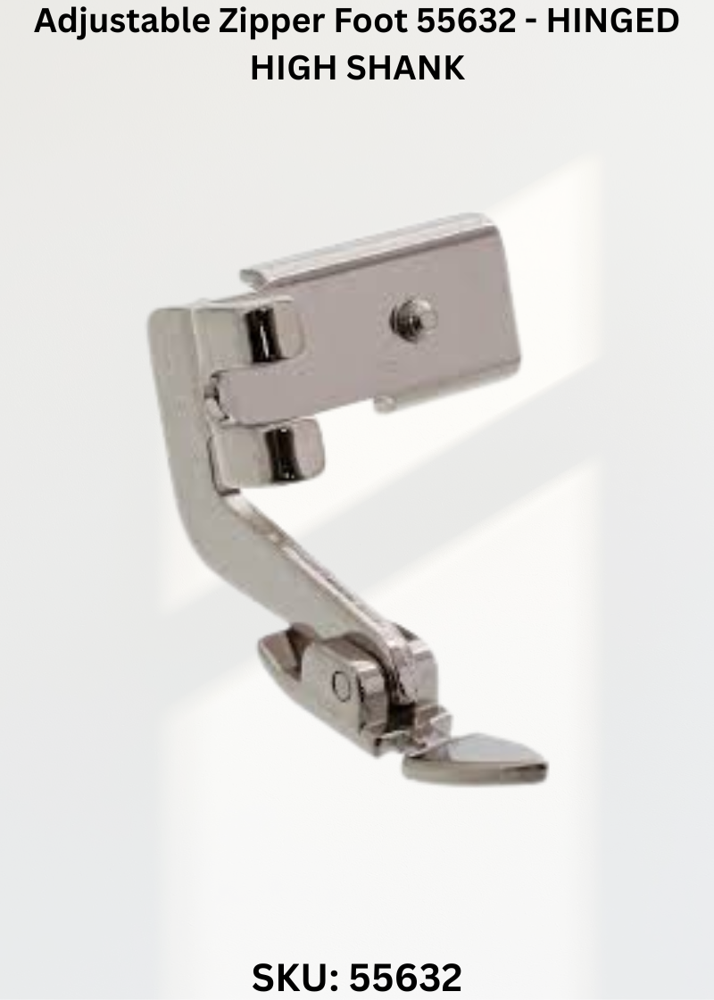 Adjustable Zipper Foot 55632 - HINGED HIGH SHANK
