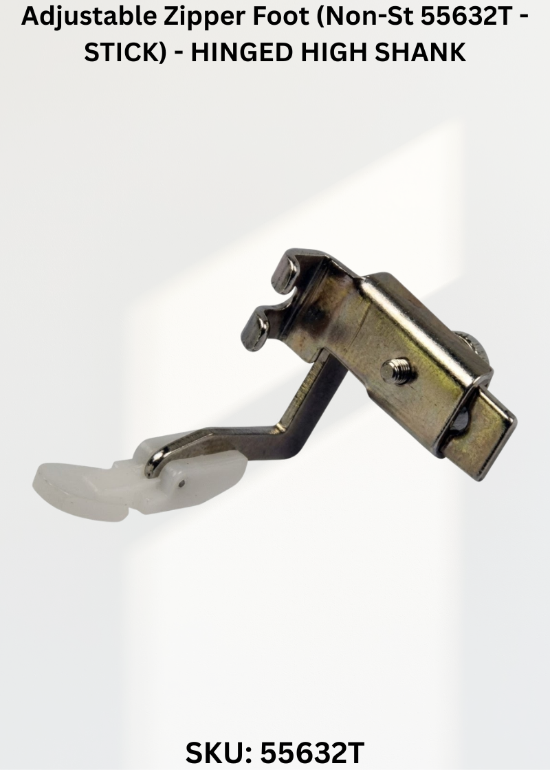 Adjustable Zipper Foot (Non-St 55632T - STICK) - HINGED HIGH SHANK