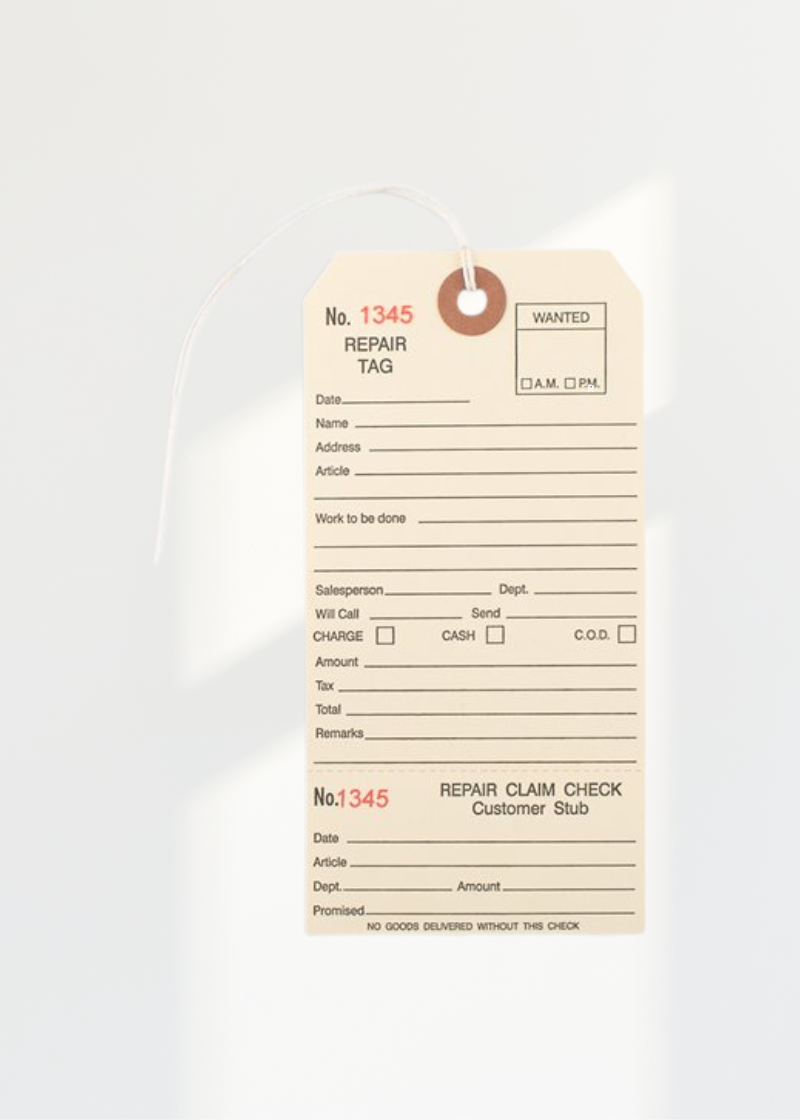 Alteration Repair Tags W/ String - 6 1/4" X 3 1/8" - 500/Box - Manila