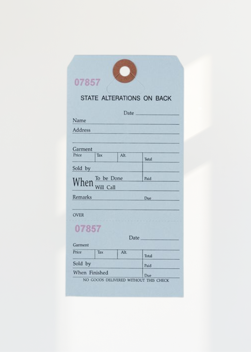 Alteration Tags W/O String - 6 1/4" X 3 1/8" - 500/Box - Blue