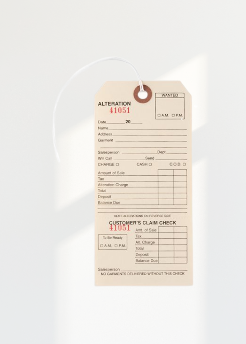 Alteration Tags W/ String - 6 1/4" X 3 1/8" - 500/Box - Beige