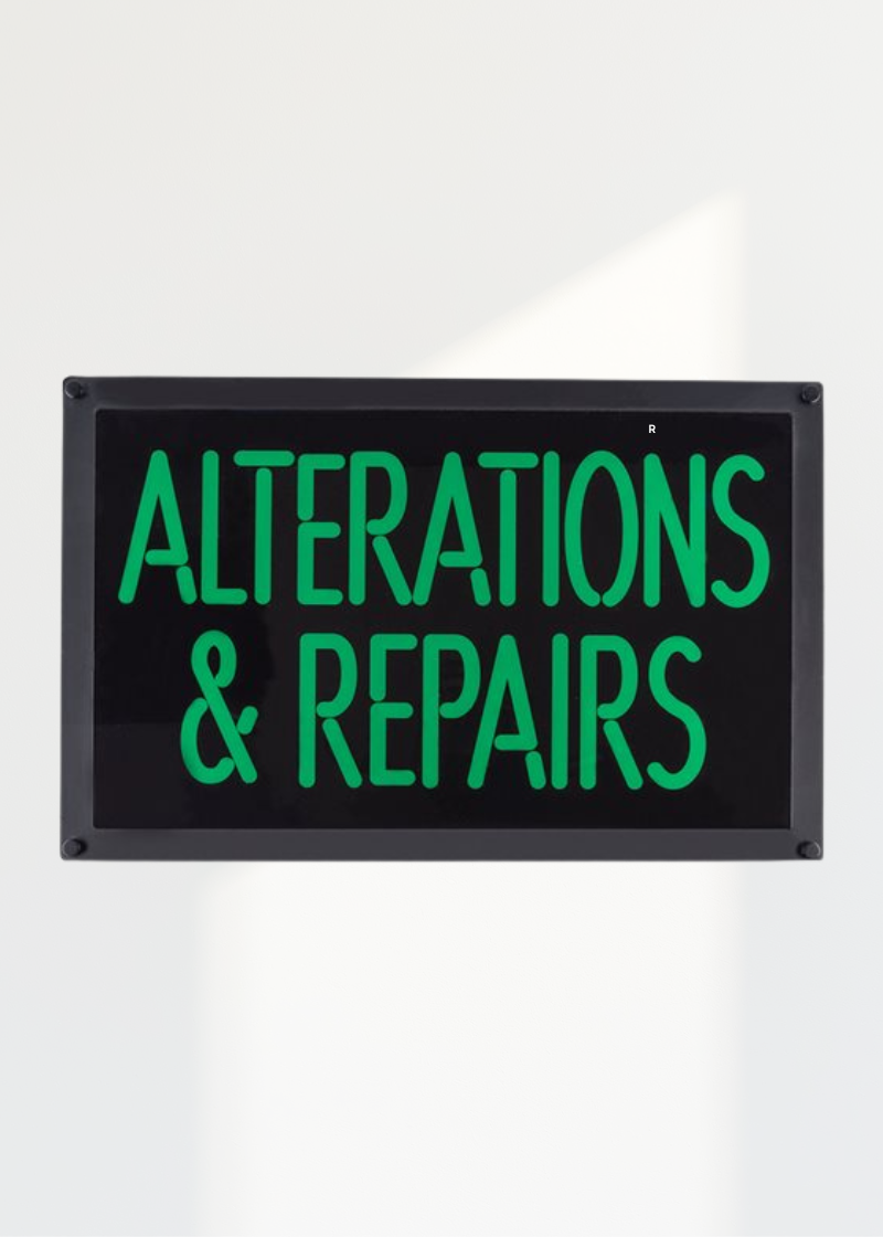 "Alterations & Repairs" Slim LED Sign - 22" X 14" X 1/2"