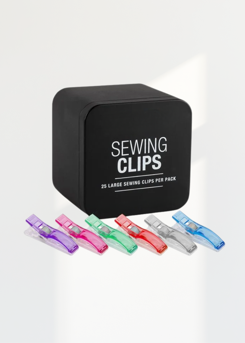 Assorted Colors Plastic Sewing Clips 25 PCS. - Large - 2 1/4" x 1/2"