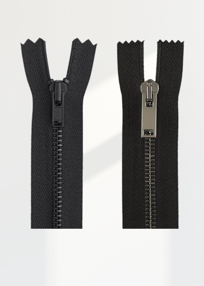 Assorted Gunmetal/Black Oxide Zippers - 24/Pack