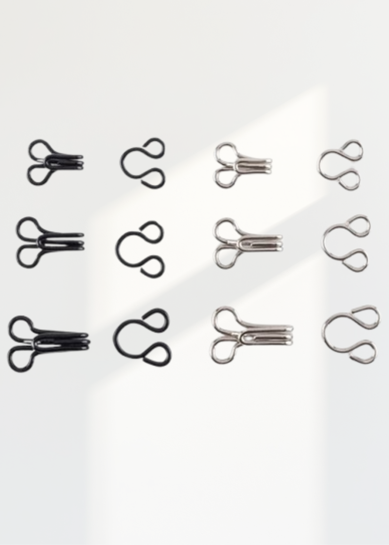 Assorted Hook & Eyes Set - Size 1-3 - 60 Sets/Pack