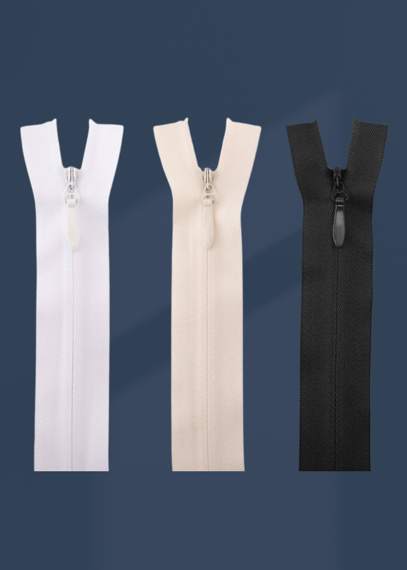 Assorted Invisible Nylon Conceal Knit Jacket Zippers - 3/Pack