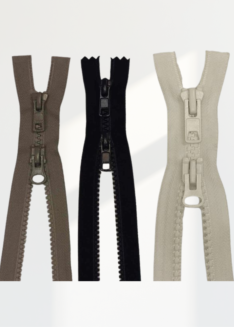 Assorted Molded Plastic Jacket Zippers - 24/Pack