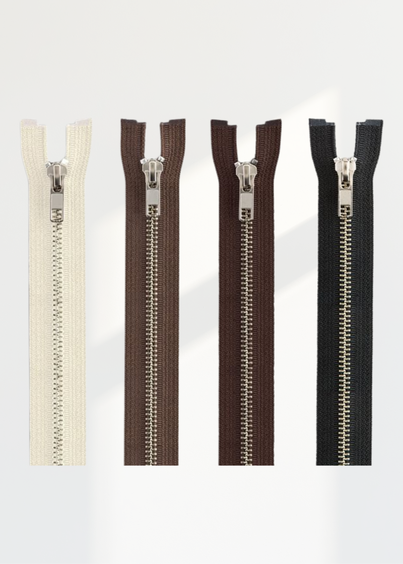 Assorted Nickel Jacket Zippers - 6/Pack