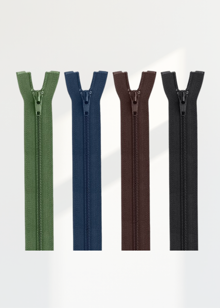 Assorted Nylon Coil Jacket Zippers - 12/Pack