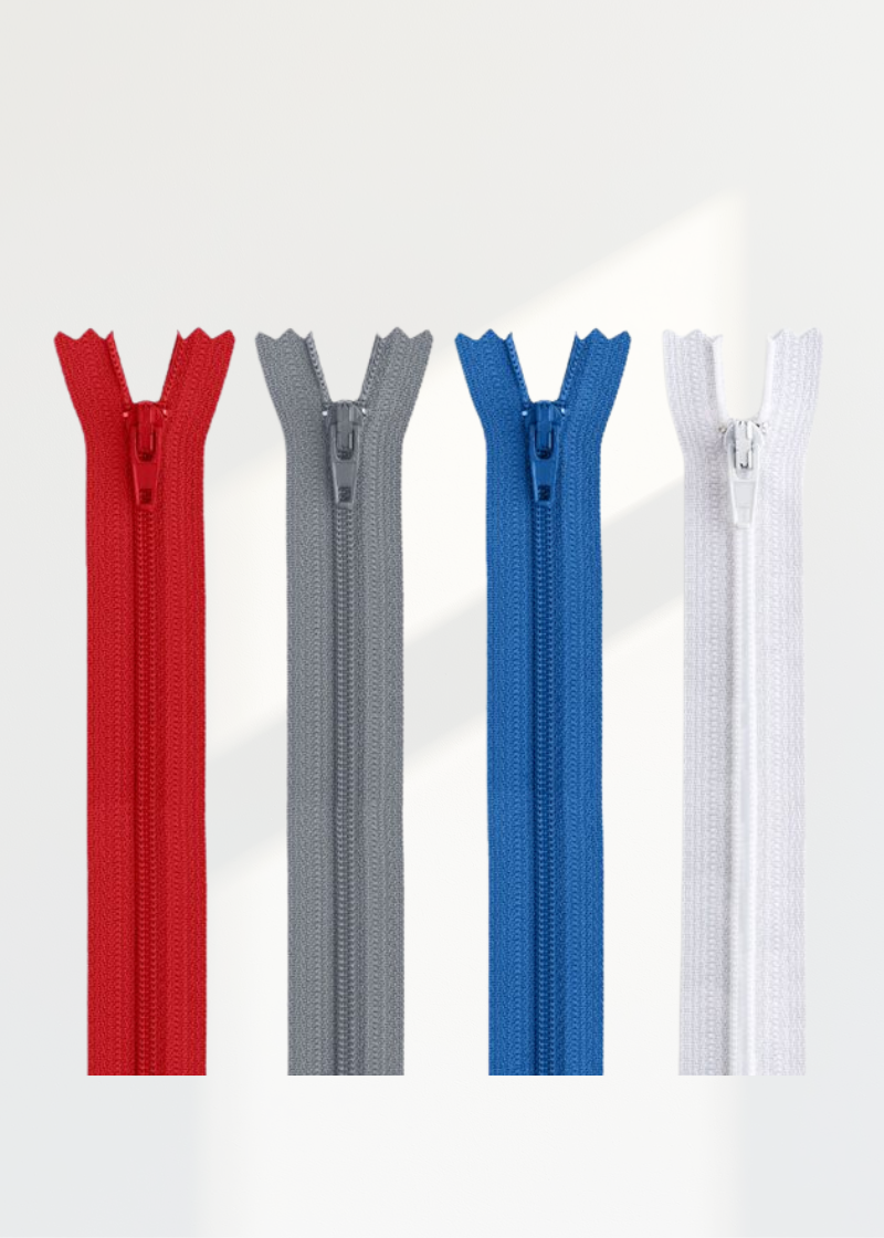 Assorted Nylon Coil Non-Separating Pant/Skirt/Dress/Boot/Bag/Upholstery Zippers - 24/Pack
