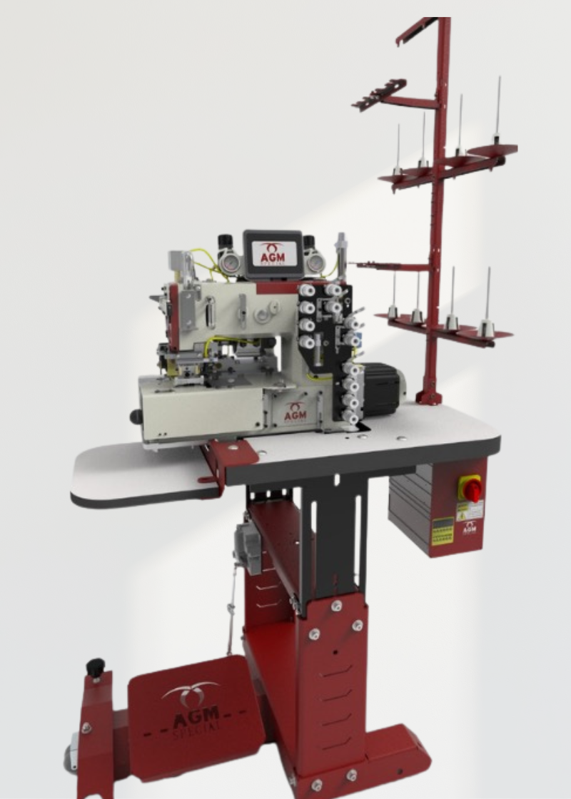 KM 921 AR-T3 Automatic Waistband Attaching Machine | 6 Needle Chain Stitch