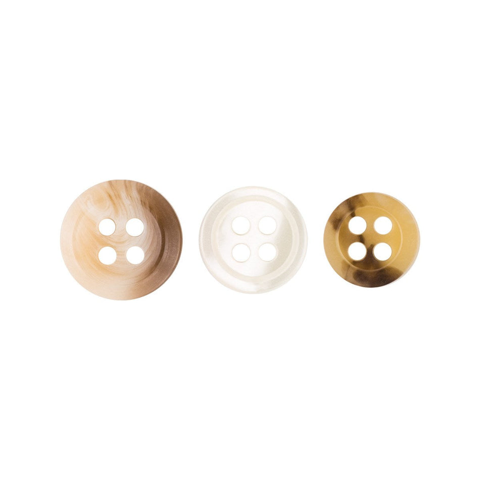 Designer Shirt Buttons - Assorted Buttons - 14L / 9mm, 16L / 10mm, 18L / 11.5mm - 1 Gross