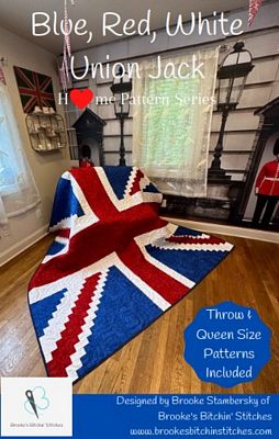 Brooke's Bitchin' Stitches, LLC Blue, Red, White, Union Jack -Pixelated Quilt