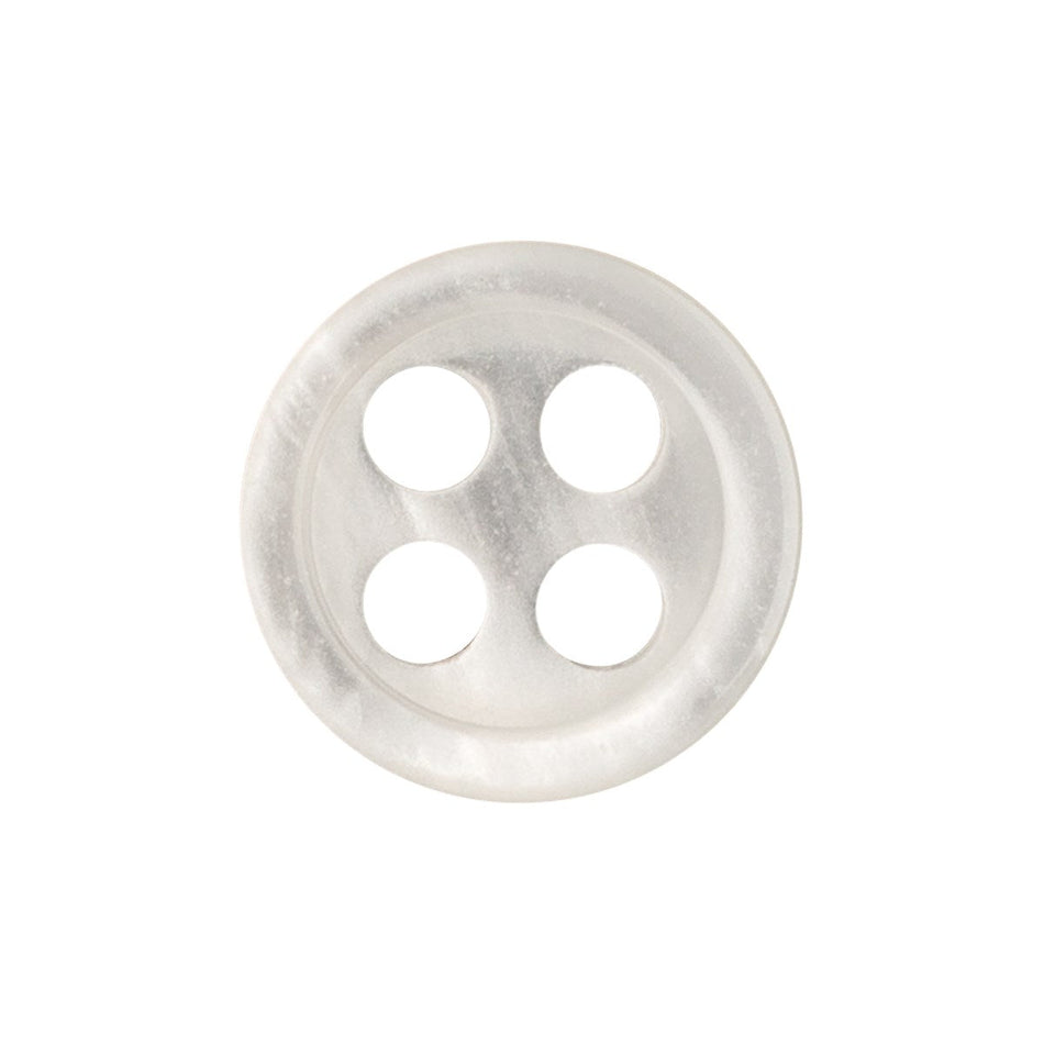 Designer Shirt Buttons - Narrow Flat Edge Collar Shirt Buttons - 1 Gross - Clear