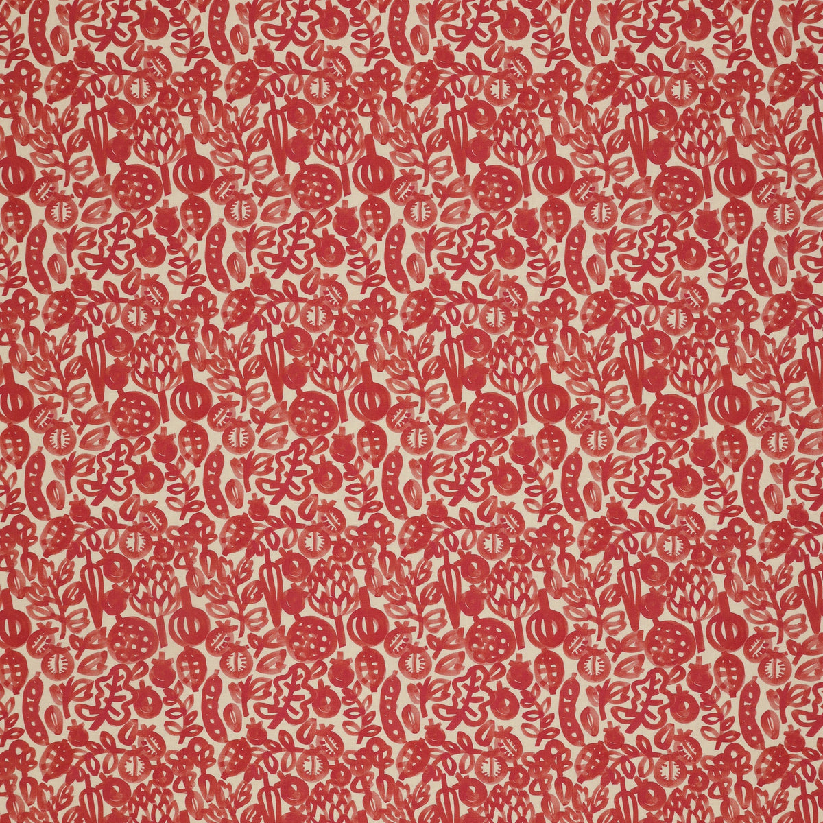 Vegetable Patch Fabric Collection - Pomegranate Red