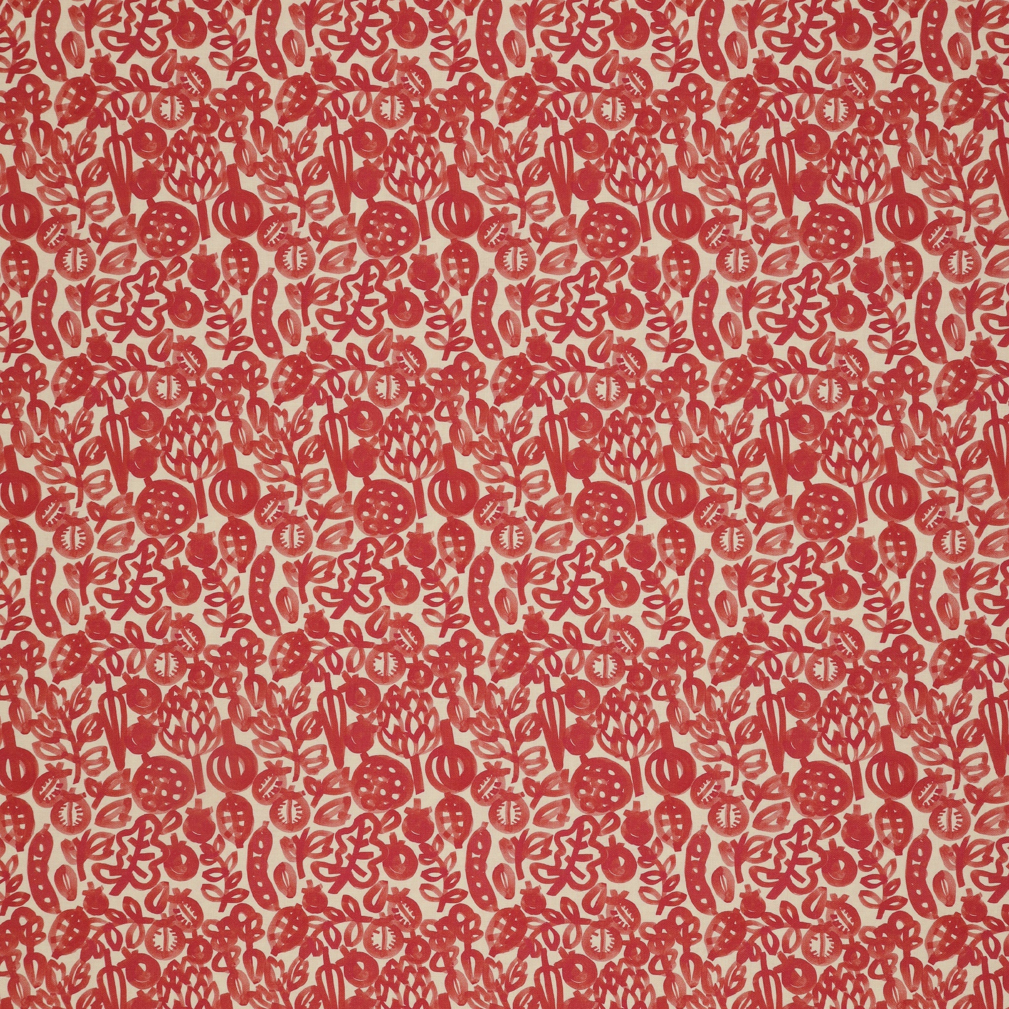 Vegetable Patch Fabric Collection - Pomegranate Red
