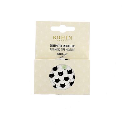 Bohin Automatic Tape Measure-Cat Pattern