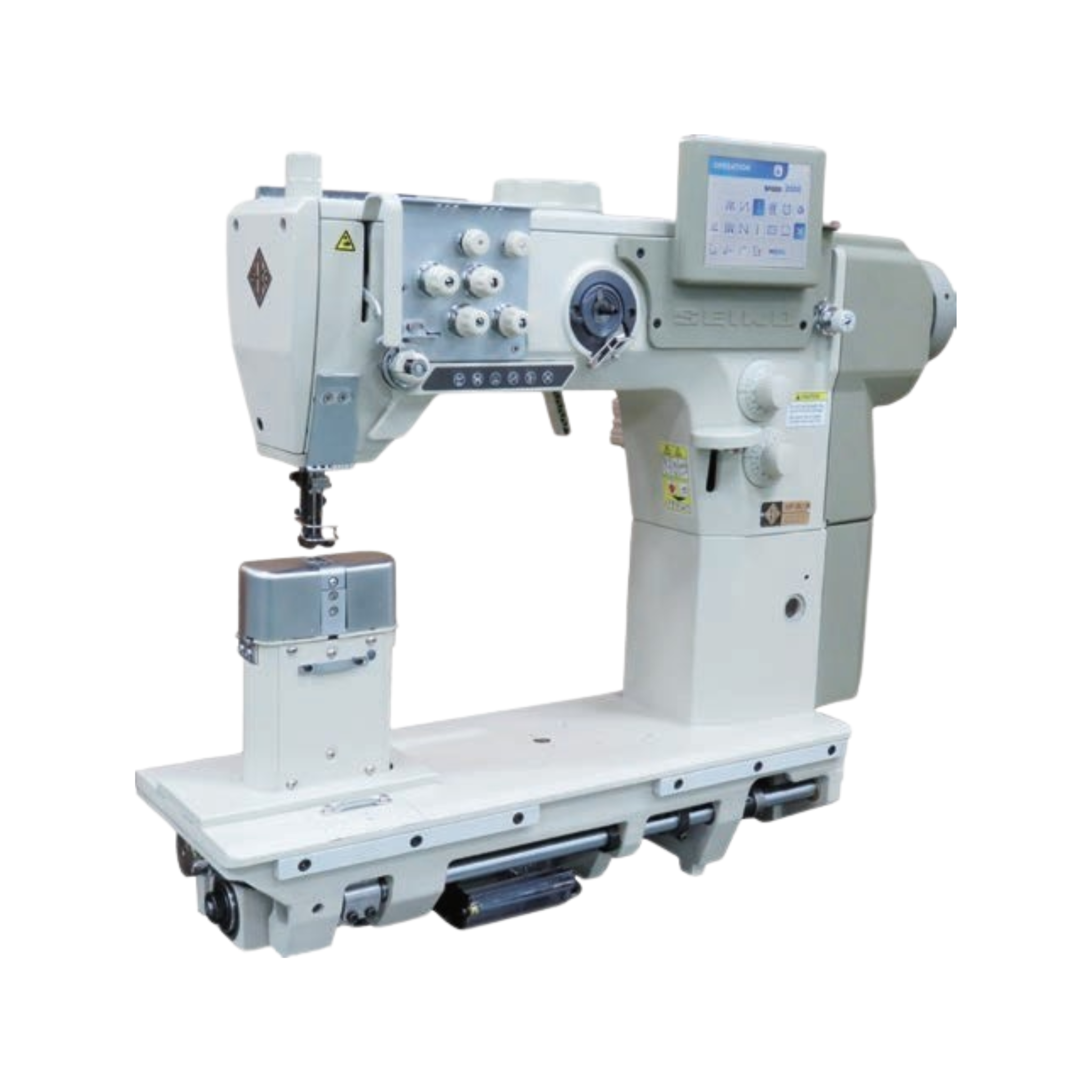 Seiko BLWP Series Post Bed-High Speed,Postbed,Large Vertical Axis Hook,Automatic Thread Trimmer,Automatic Back Tack,Automatic Presser Foot Lift,Climbing Device, Dual Stitching Device,Compound Feed And Walking Foot, Direct Drive Motor Lockstitch Machine