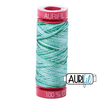 Aurifil Mako 12wt Var 55yd Spotted Greens