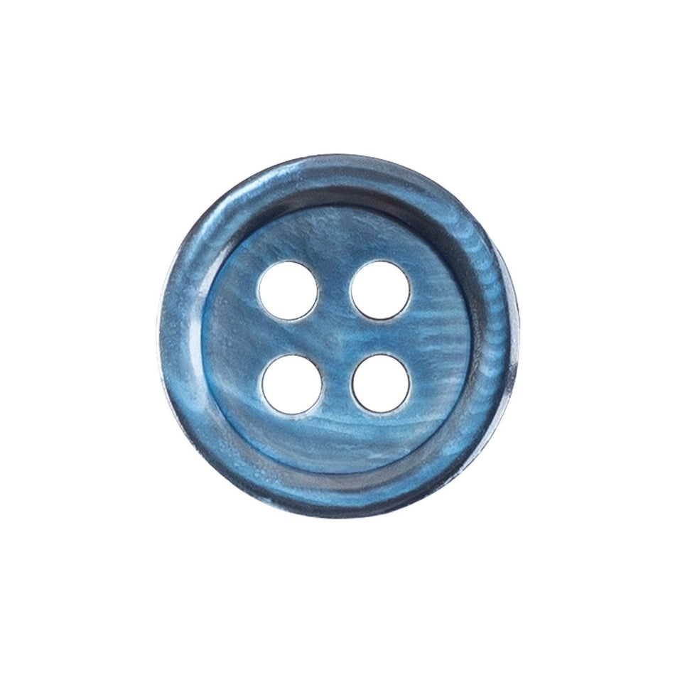 Genuine Trocas Shell Buttons - 1 Dozen - 4-Hole - Medium Blue