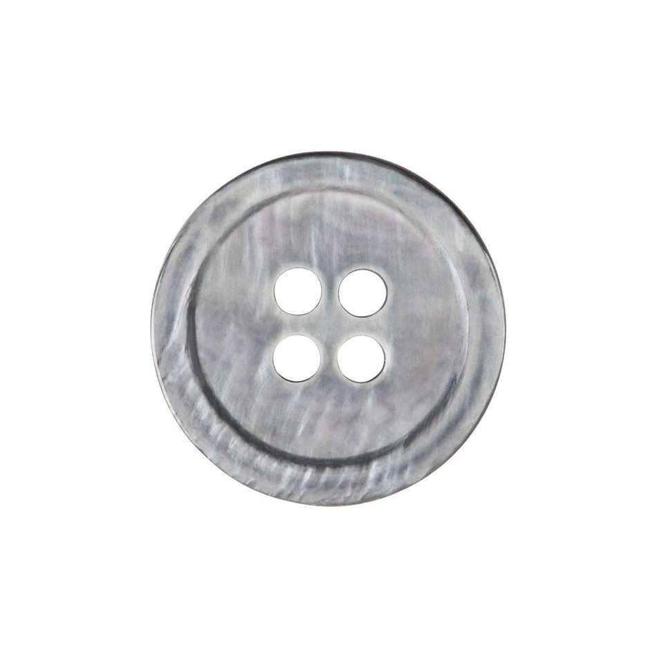 Genuine River Shell Buttons - 1 Dozen - 4-Hole - Blue Smoke