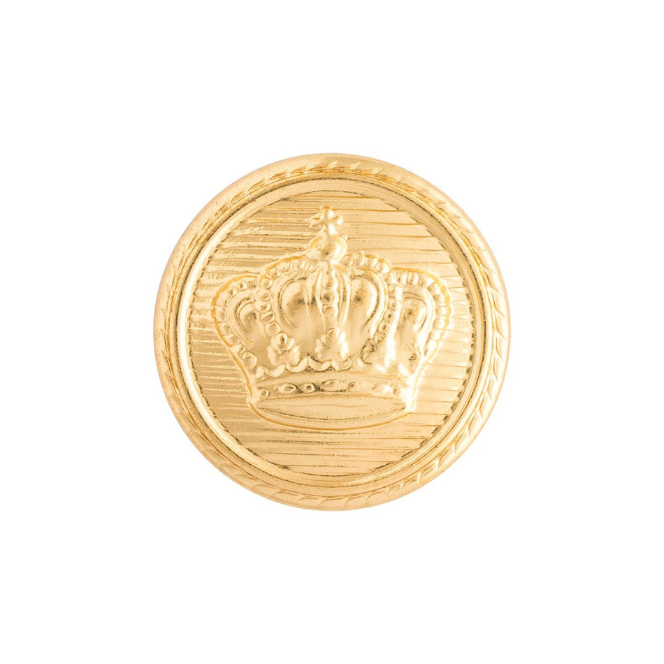 Crown Embossed Metal Blazer Buttons - 1 Dozen - Gold