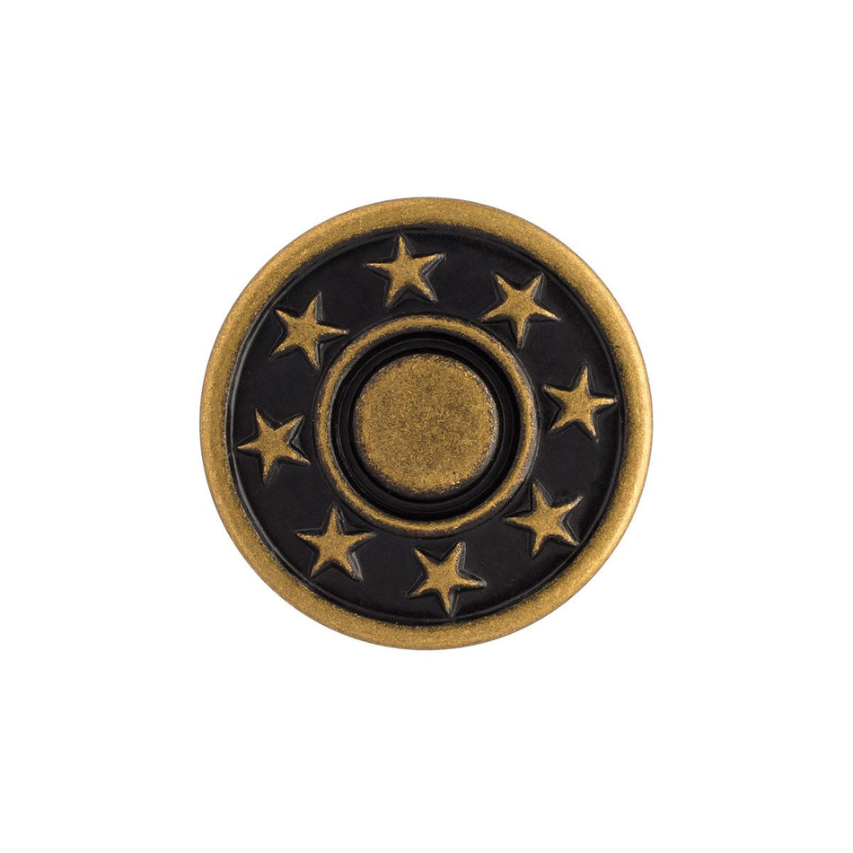 Star Jean Buttons - 27L / 17mm - 6/Pack - Antique Brass