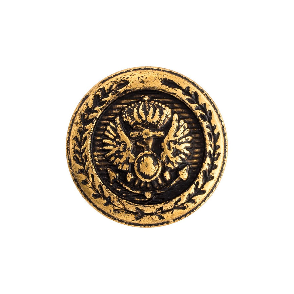 Presidential Embossed Metal Blazer Buttons - 1 Dozen - Antique Gold