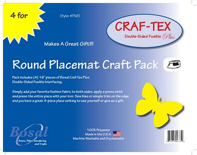Bosal Placemat Craft Pack, 16 in Round, 4/pkg