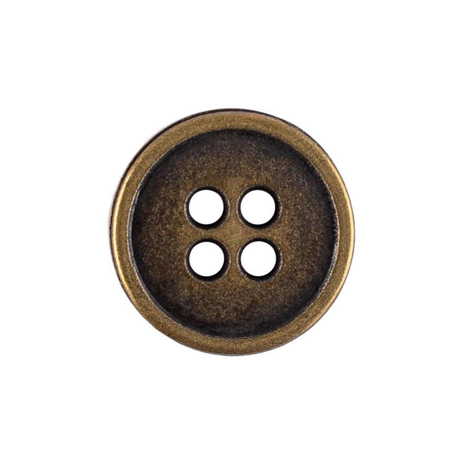 Metal Buttons - 4/Pack - 4-Hole - Antique Gold
