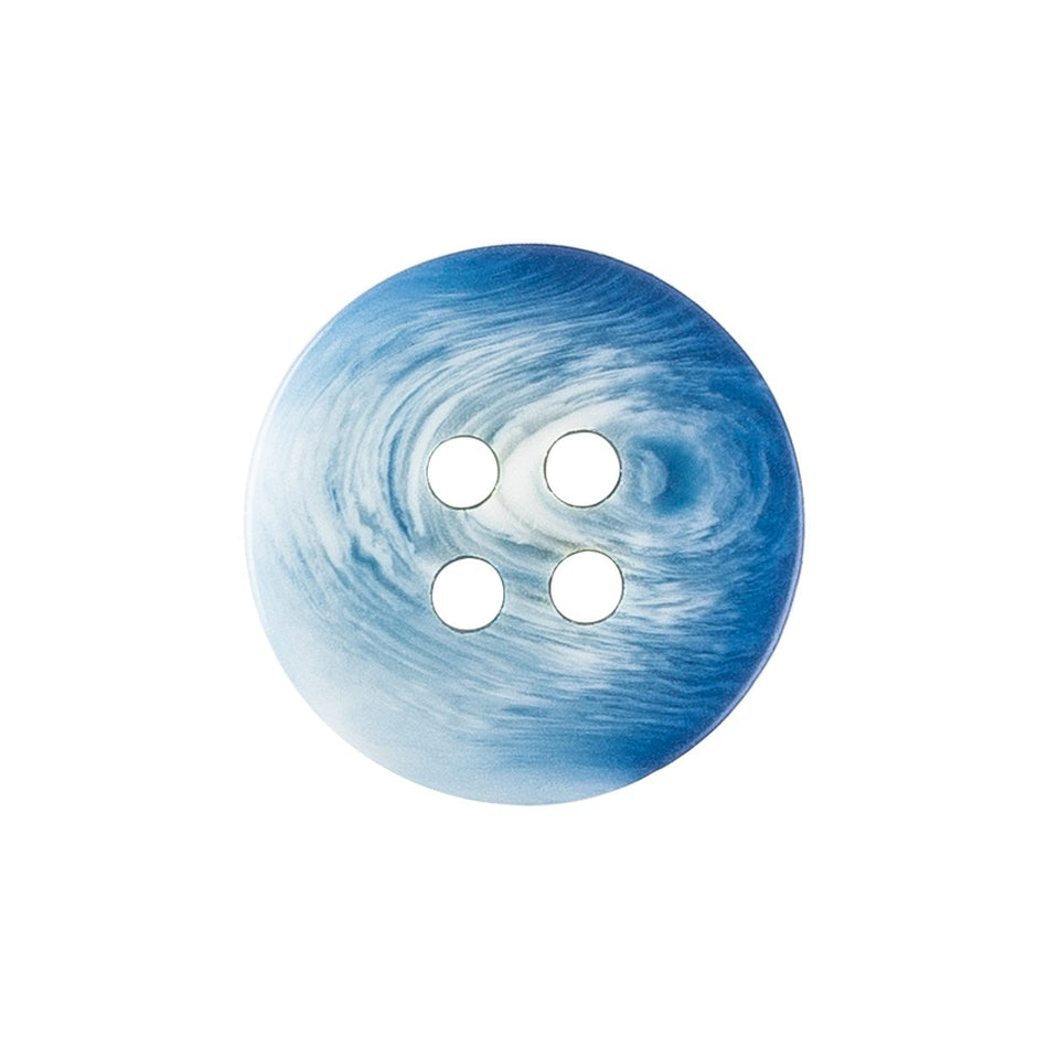 Flat Rim Mottled Nylon Buttons - 4/Pack - 4-Hole - Medium Blue