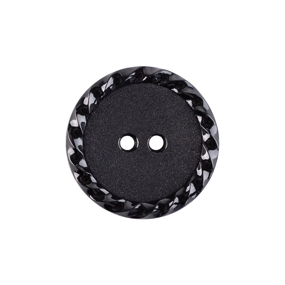 Fluted Edge Nylon Buttons - 4/Pack - 2-Hole - Black