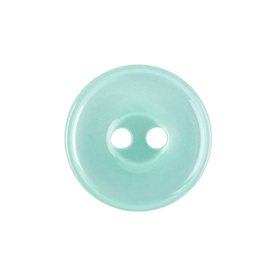 Pearly Flat Rimmed Nylon Buttons - 5/Pack - 2-Hole - Aqua
