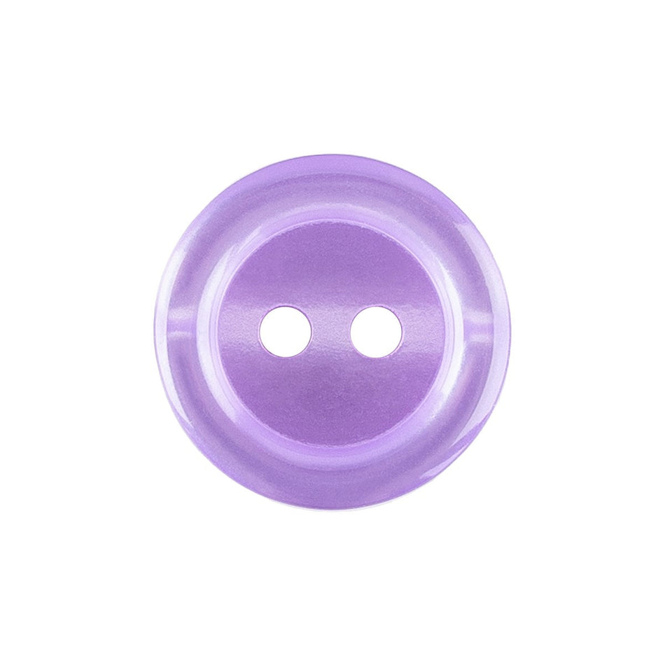 Pearly Round Rimmed Nylon Buttons - 6/Pack - 2-Hole - Purple
