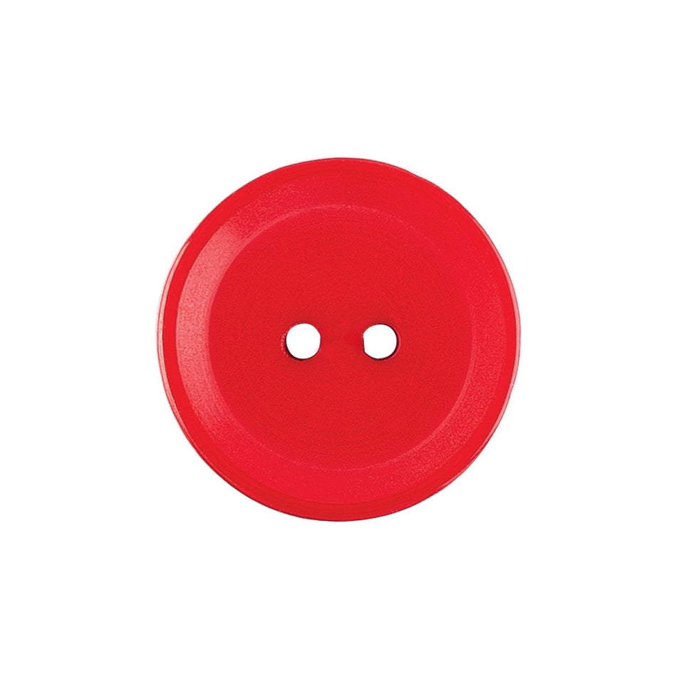 Raised Rim Nylon Buttons - 5/Pack - 2-Hole - Red