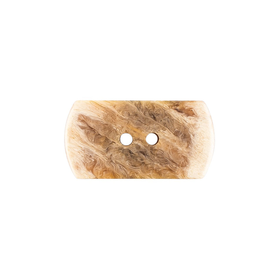 Rectangle Shell-Like Nylon Suit Buttons - 35L / 22mm - 2/Pack - 2-Hole - Natural Beige