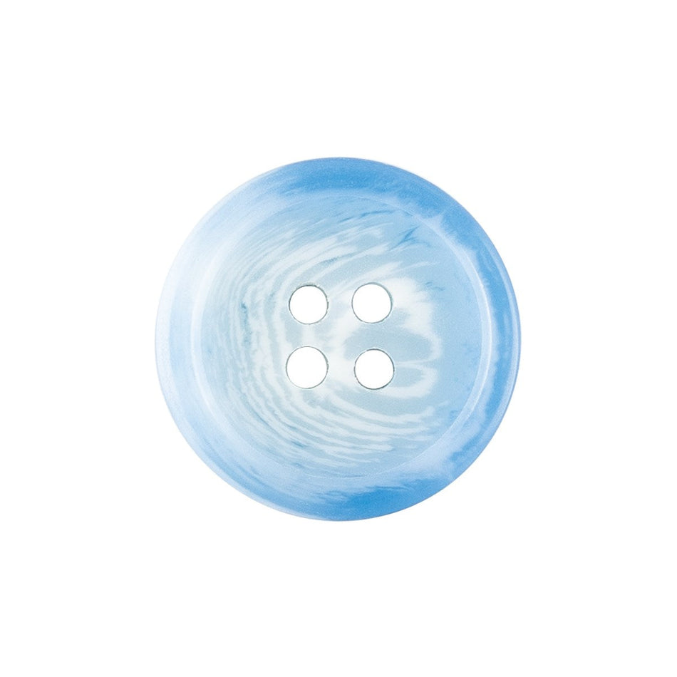 Rimmed Mottled Nylon Buttons - 3/Pack - 4-Hole - Light Blue