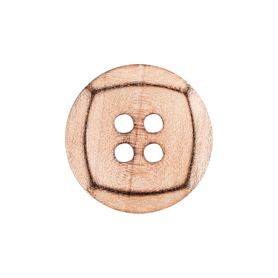Square Wooden Buttons - 3/Pack - 4-Hole - Beige
