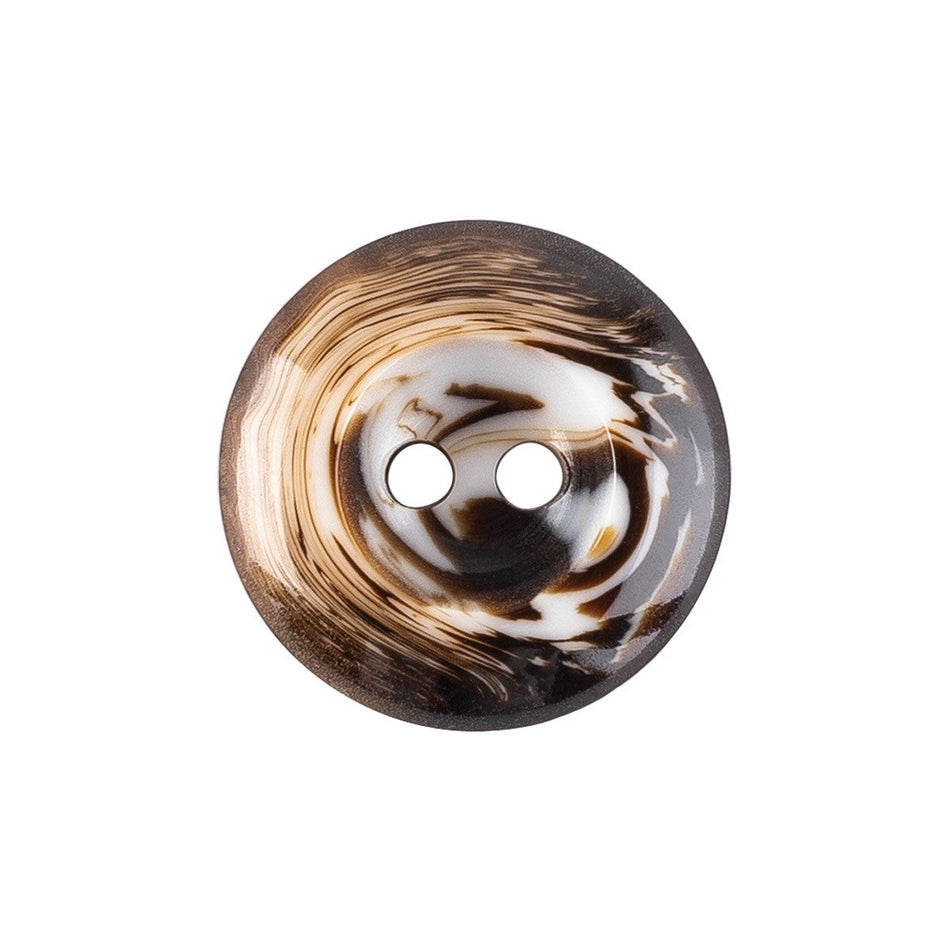 Thick Rounded Nylon Coat Buttons - 3/Pack - 2-Hole - Mottled Dark Brown
