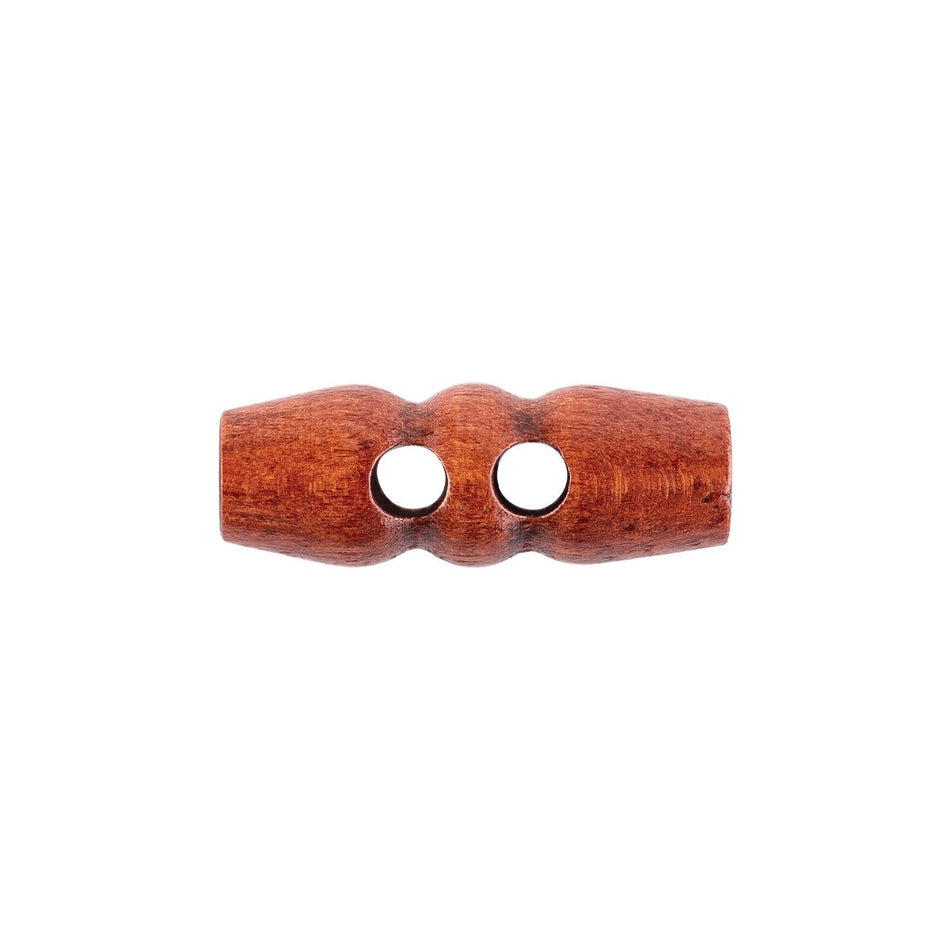 Decorative Toggle Coat Buttons - 46L / 29mm - 4/Pack - 2-Hole - Cherry Brown