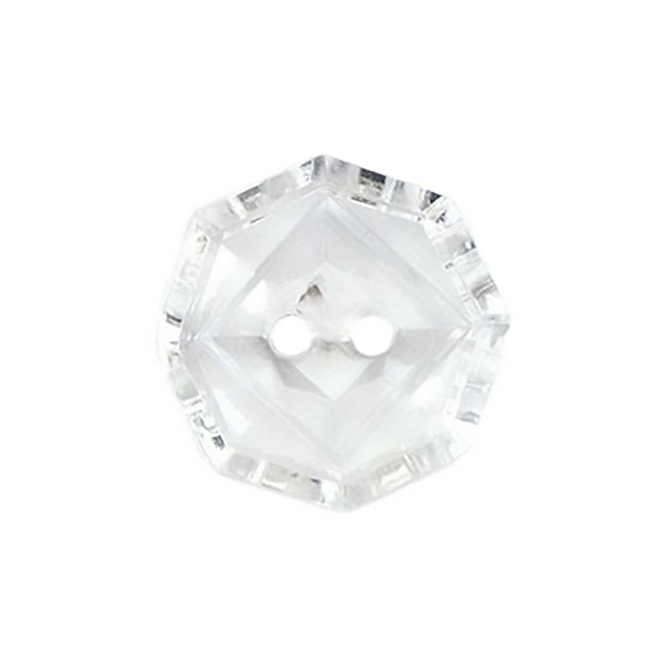 Diamond Edge Nylon Suit Buttons - 30L / 19mm - 3/Pack - 2-Hole - Clear