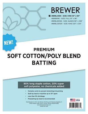 Brewer Premium 80/20 Blend Batting 45 in x 60 in Crib