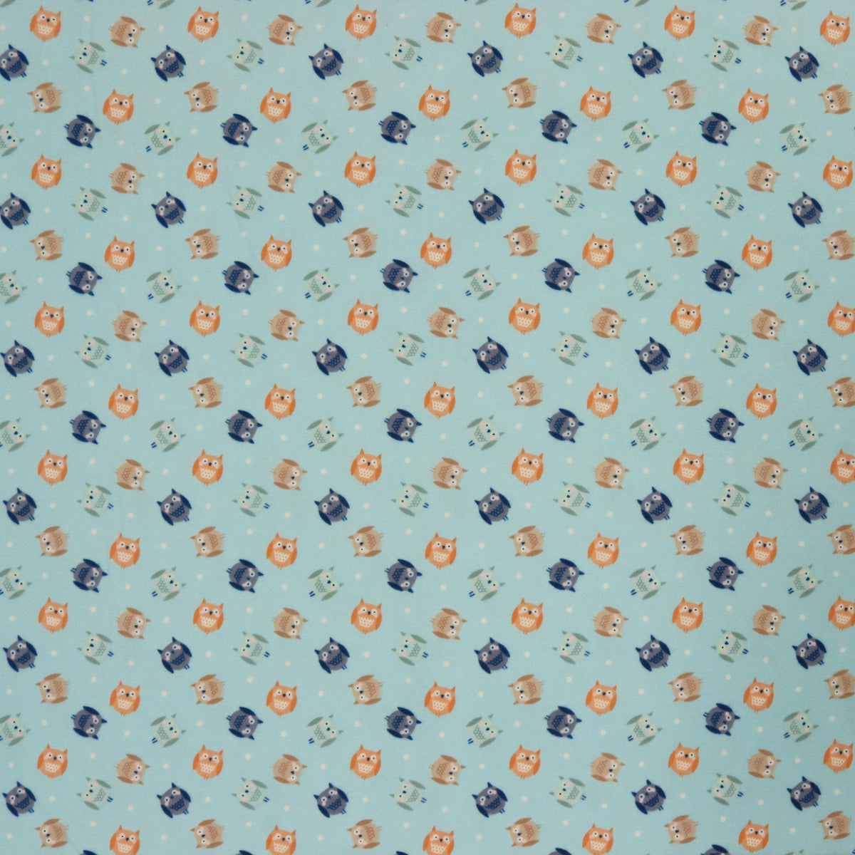Cozy Forest Comfort Flannel Fabric Collection - Cozy Owls Sky Blue