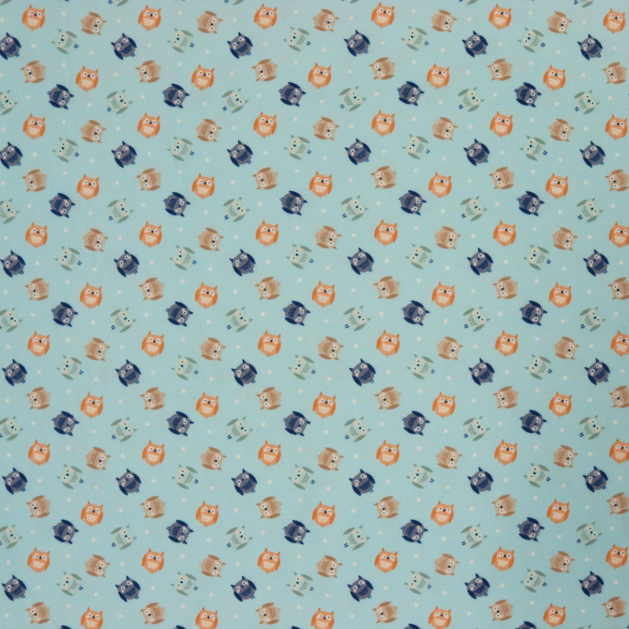 Cozy Forest Comfort Flannel Fabric Collection - Cozy Owls Sky Blue