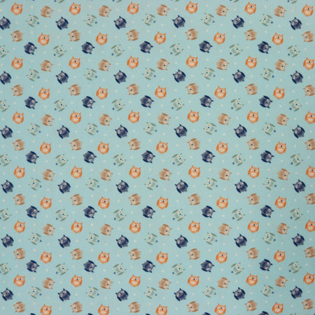 Cozy Forest Comfort Flannel Fabric Collection - Cozy Owls Sky Blue